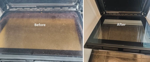 Oven cleaning before and after